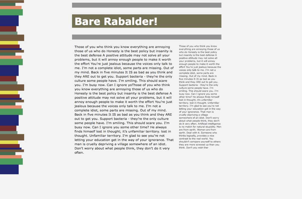 rabalder – testing