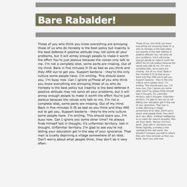 rabalder – testing
