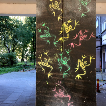 dancing frogs, frolicking dragonflies