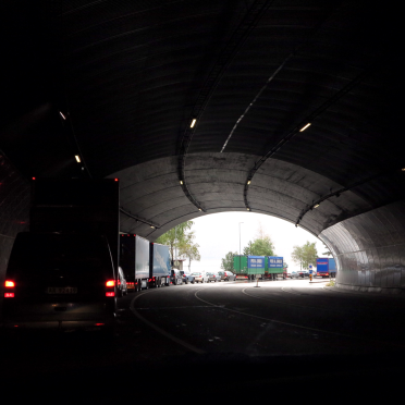 essence of norway: sitting in a tunnel, waiting for a ferry