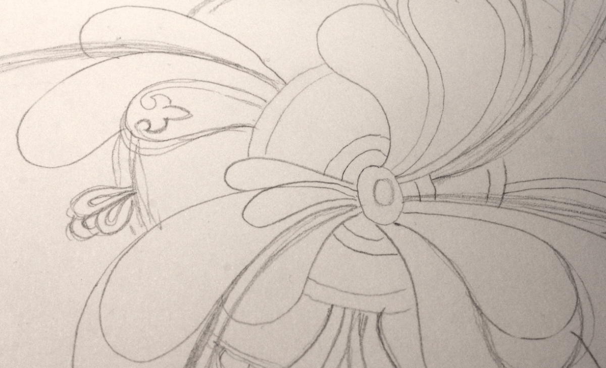 romanesque-inspired gilded doodle