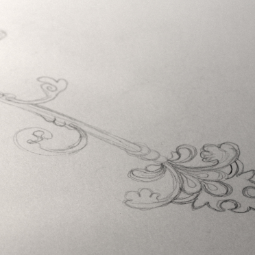 romanesque-inspired gilded doodle