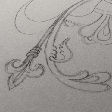 romanesque-inspired gilded doodle