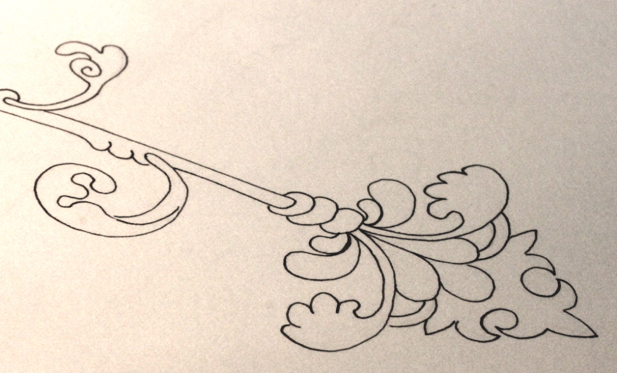 romanesque-inspired gilded doodle