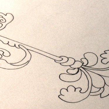 romanesque-inspired gilded doodle