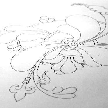 romanesque-inspired gilded doodle