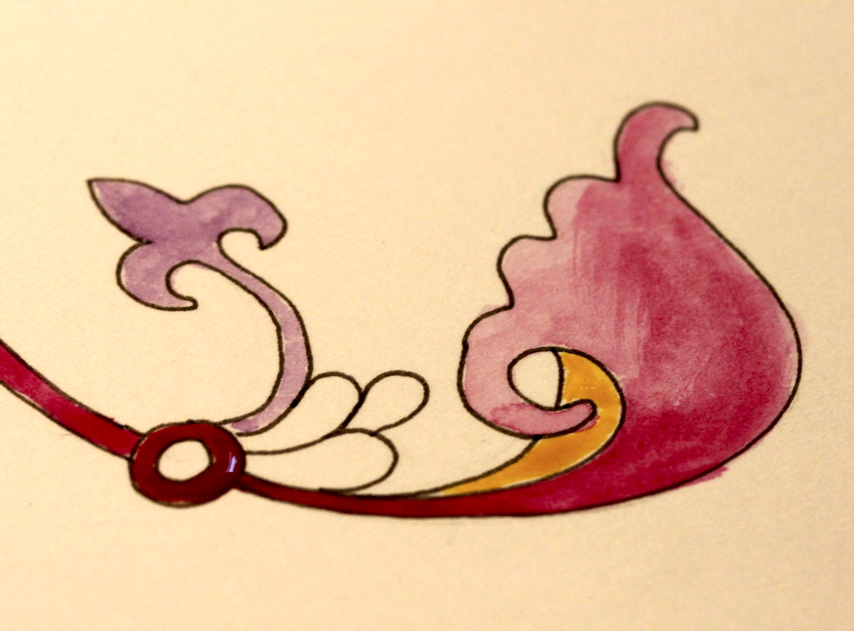 romanesque-inspired gilded doodle