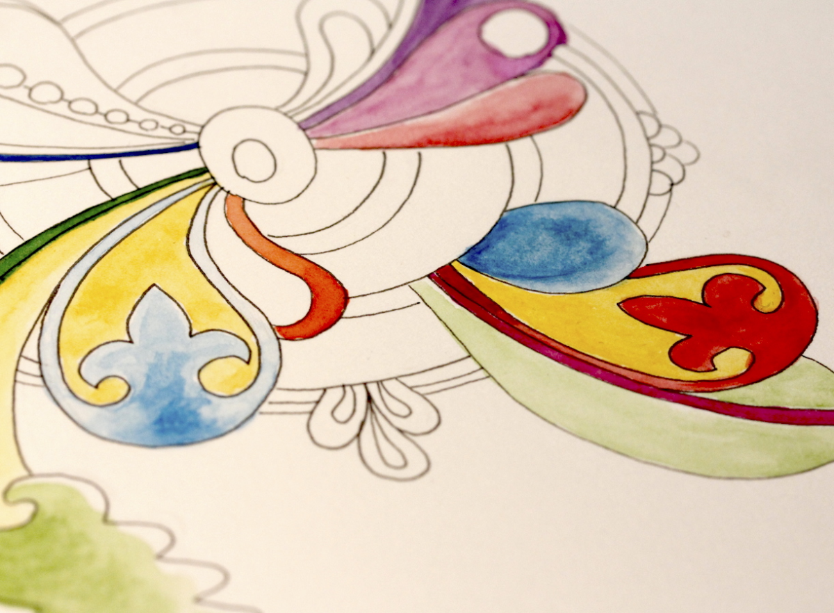 romanesque-inspired gilded doodle