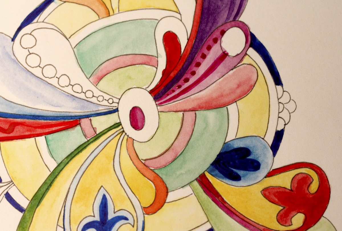 romanesque-inspired gilded doodle