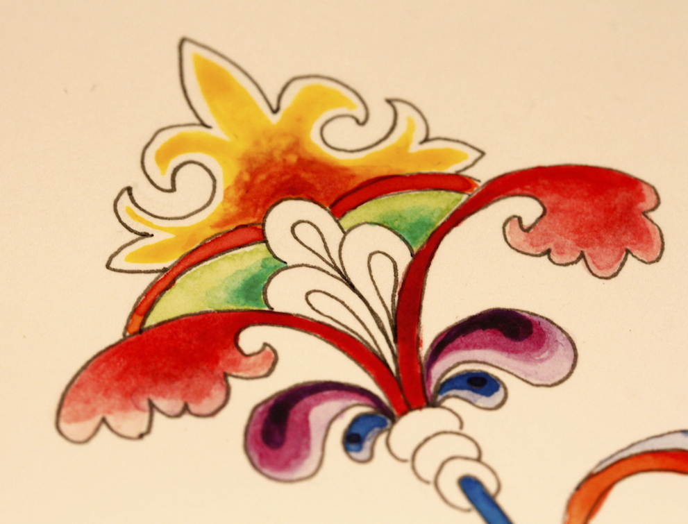 romanesque-inspired gilded doodle