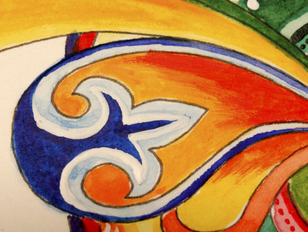 romanesque-inspired gilded doodle