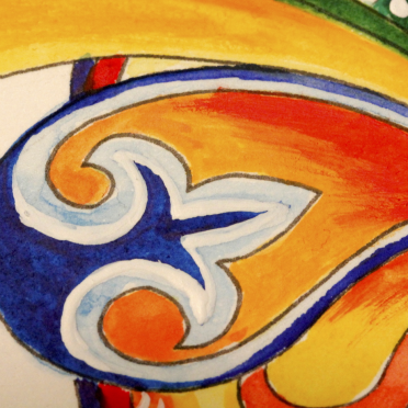 romanesque-inspired gilded doodle