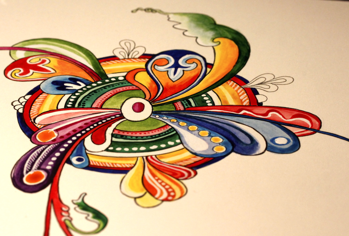 romanesque-inspired gilded doodle