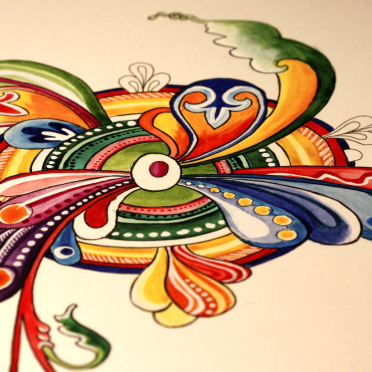 romanesque-inspired gilded doodle