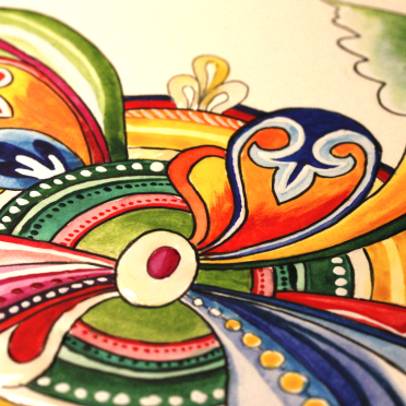 romanesque-inspired gilded doodle
