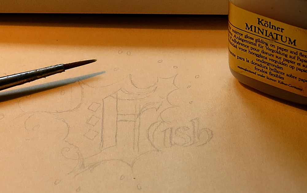 Illuminated letters, sketching