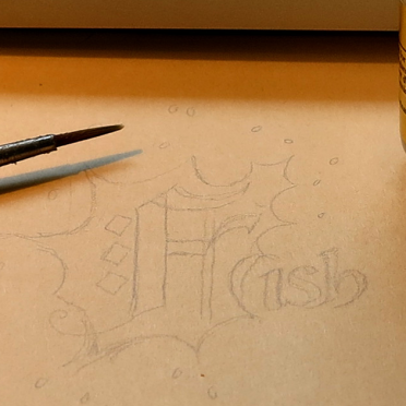 Illuminated letters, sketching