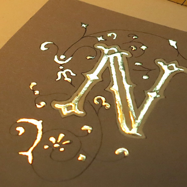 Illuminated letters, N