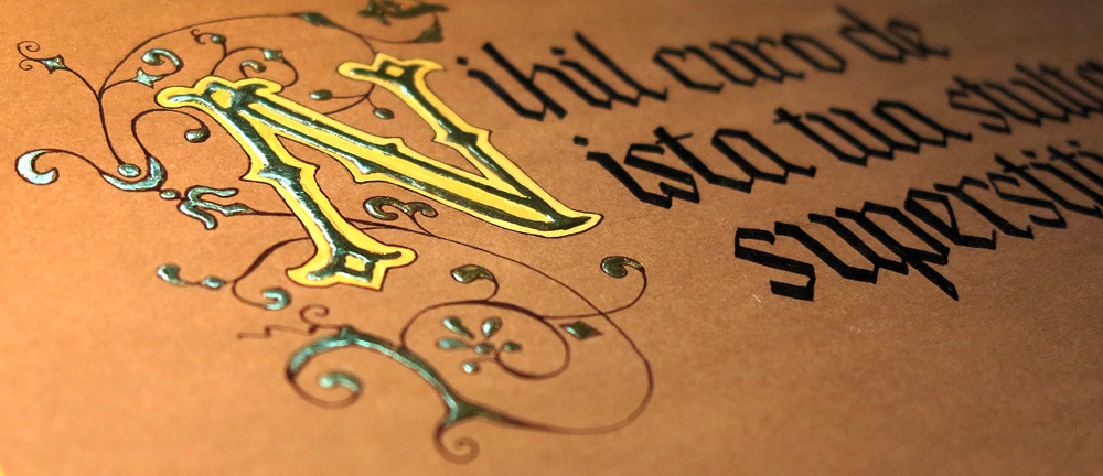 Illuminated letters, N